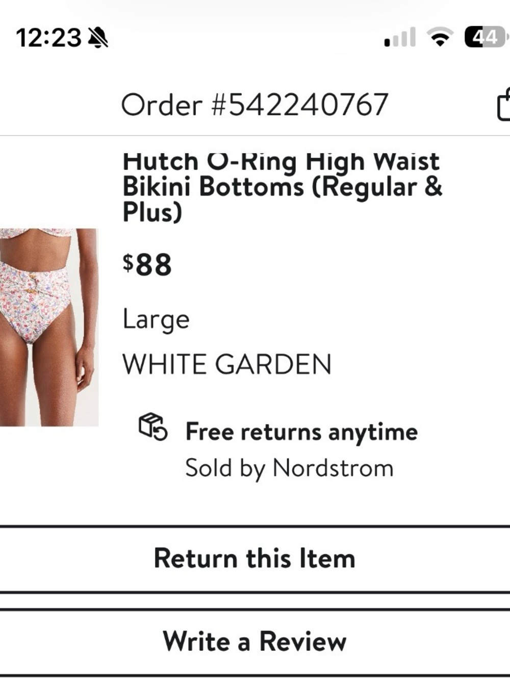 Hutch Floral High-Waist Bikini Bottoms L - Picture 5 of 6